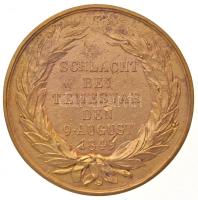 Ausztria DN "Julius Haynau / Temesvári csata 1849. augusztus 9." aranyozott fém emlékérem....