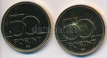 1992-2016. 50Ft Cu-Ni aranyozott, festett multicolor érem (2x) "A Magyar Foci Legendái" so...