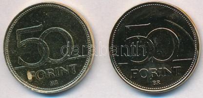 1992-2016. 50Ft Cu-Ni aranyozott, festett multicolor érem (2x) "A Magyar Foci Legendái" so...