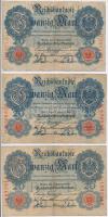 Német Birodalom 1914. 20M (5x) T:III German Empire 1914. 20 Mark (5x) C:F