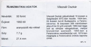 1992-2016. 50Ft Cu-Ni aranyozott, festett multicolor érem (2x) "A Magyar Foci Legendái" so...