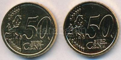 2002-2016. 50c Cu-Ni  aranyozott, festett multicolor érem (2x) "A Magyar Foci Legendái" so...