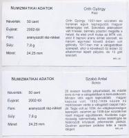 2002-2016. 50c Cu-Ni  aranyozott, festett multicolor érem (2x) "A Magyar Foci Legendái" so...