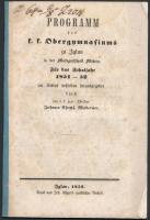 1852 Programm des k.k. Obergymnasiums zu Iglau für das Schuljahr 1851-1852, 40p