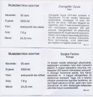 2002-2016. 50c Cu-Ni  aranyozott, festett multicolor érem (2x) "A Magyar Foci Legendái" so...