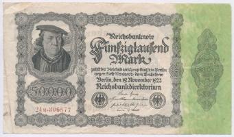 Németország / Weimari Köztársaság 1922. 50.000M (5x) alapnyomat nélküli T:III
Germany / Weimar Repu...