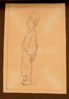 Jelzés nélkül: Kisgrafikák, 10 db. Ceruza, papír, albumba ragasztva, 11x8 cm