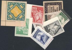 1971 Budapest '71 bélyegkiállítás középen hajtott 50-as ív + 10 db klf levélzáró