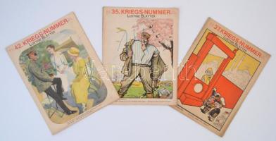 1915 35., 37., 42. Kriegs-Nummer Lustige Blätter, 3 db