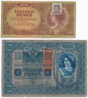 1919. (1902) 1000K függőleges "DEUTSCHÖSTERREICH" felülbélyegzésel, mindkét oldal német + ...