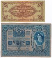 1919. (1902) 1000K függőleges "DEUTSCHÖSTERREICH" felülbélyegzésel, mindkét oldal német + ...