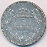 1900KB 5K Ag "Ferenc József" T:2-,3 patina, ph