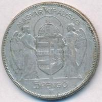 1930. 5P Ag "Horthy jobbra" T:3 fo
