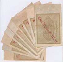 Németország / Weimari Köztársaság 1922. 1000M "Eine Milliard Mark" felülnyomással (10x) T:...