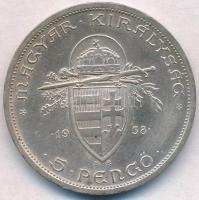 1938. 5P Ag "Szent István" T:2 ph.
Adamo P8.1