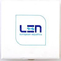 2010. "30. Úszó-Európa-Bajnokság" eozin mázas Zsolnay porcelán emlékplakett, eredeti tokba...