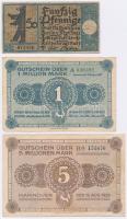 Németország / Weimari Köztársaság 1921-1923. 6db klf szükségpénz, közte Hannover, Nürnberg, Stuttgart T:III Germany / Weimar Republic 1921-1923. 6pcs of diff necessity notes, including Hannover, Nürnberg, Stuttgart C:F