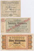 Németország / Weimari Köztársaság 1921-1923. 6db klf szükségpénz, közte Hannover, Nürnberg, Stuttgar...
