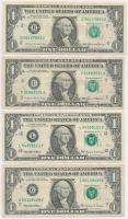 Amerikai Egyesült Államok 1985. 1$ "Washington" (2x) + 5$ "Abraham Lincoln" + 1999. 1$ "Washington" (2x) "Federal Reserve Note" T:III USA 1985. 1 Dollar "Washington" (2x) + 5 Dollars "Abraham Lincoln" + 1999. 1 Dollar "Washington" (2x) "Federal Reserve Note" C:F