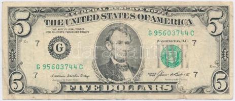 Amerikai Egyesült Államok 1985. 1$ "Washington" (2x) + 5$ "Abraham Lincoln" + 19...