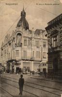 Nagyvárad, Oradea; Fő utca a Moskovitz palotával, Molnár Ödön üzlete, W. L. 979. / main street, palace, shop (EK)