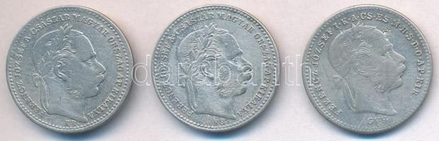 1868KB-1870GYF 20kr Ag "Váltó Pénz" (3xklf) T:2-,3 karc