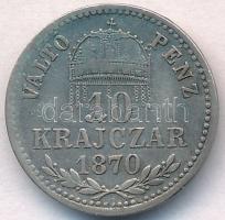 1870KB 10kr Ag "Váltó Pénz" T:2-,3 kis patina