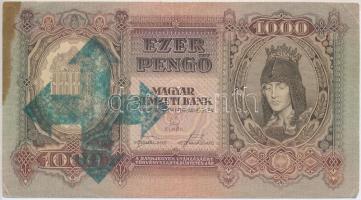 7db-os vegyes pengő bankjegy tétel: 1930-1943. 10P-1000P mind hamis nyilaskeresztes festéssel T:III,...
