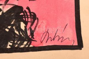 Szilvássy Nándor (1927-2011): Plakát terv (Változó felhőzet). Vegyes technika, papír, jelzett, 40×39...