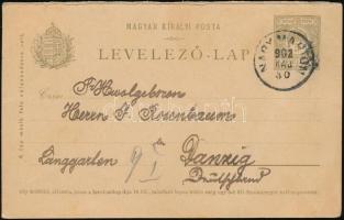 1902 Héberül írt levél a nagymártoni hitközség bélyegzőjével Németországba