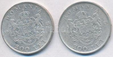 Románia 1942. 200L Ag (2x) T:2,2-
Romania 1942. 200 Lei Ag (2x) C:XF,VF