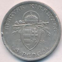 1938. 5P Ag "Szent István" T:2- ph., karc