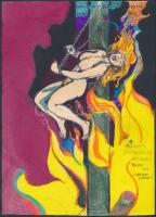 Jelzés nélkül: Erotika. 2 db, vegyes technika, papír, 23x17 cm