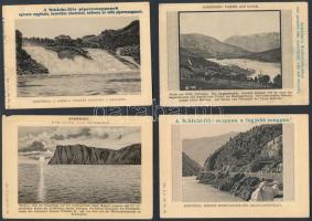 cca 1890 Schicht szappan gyűjtőkártyák 9 db liografált kép Norvégia tájairól / Landscapes of Norway 9 litho images on soap collectable cards 12x9 cm
