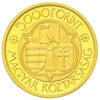 1990. 5000Ft Au "Mátyás király" műanyag dísztokban (7,00g/0.986) T:1-(PP) 
Hungary 1990. ...