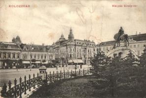 Kolozsvár, Cluj; Mátyás király tér / square (fl)