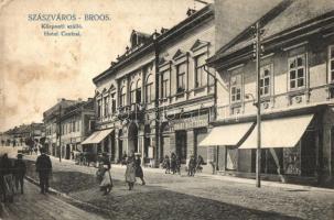 Szászváros, Broos; Központi szálló, Dohány Nagytőzsde / hotel, tobacco shop (Rb)