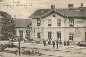 Apahida, MÁV vasútállomás, Bär H. kiadása / railway station