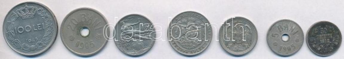 Vegyes: Bulgária 1912. 50s Ag + 1925. 2L Cu-Ni + Olaszország 1911R 20c Ni + Románia 1905. 5b Cu-Ni +...
