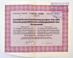 Románia / Nagyszeben 1930. "Societatii Electrice Transilvanene pe actiuni 'Seta' Sibi...