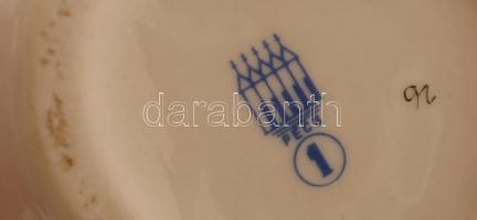 Zsolnay tükrös fésülködő akt, kézzel festett, jelzett, hibátlan, m:22 cm