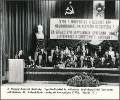 1978 A Magyar-Szovjet Barátsági, Együttműködési és Kölcsönös Segítségnyújtási Szerződés aláírásának 30. évfordulóján rendezett ünnepség, feliratozott sajtófotó, 20x24 cm