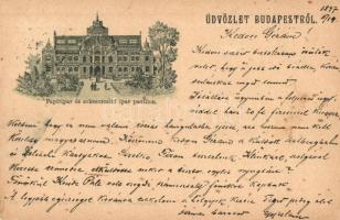 1897 Budapest XIV. Papíripar és sokszorosító ipar pavilonja, Ezredéves Kiállítás, litho; kiadja Rigler József Ede (EK)