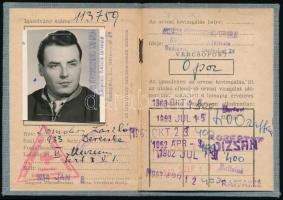 1959 Magyar Vöröskereszt által kiállított véradó igazolvány