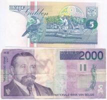 Vegyes: Belgium 1994-2001. 2000Fr + Suriname 1998. 5G + Svédország 1996-2003. 50Kr Szign.: Urban Bac...