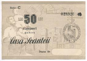 Románia DN 50L téglajegy T:I-,II Romania ND 50 Lei brick coupon C:AU,XF