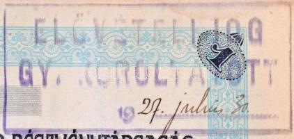 Csurgó 1926. "Somogy-Csurgói Takarékpénztár Részvénytársaság" névre szóló részvénye 10P-rő...