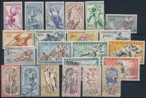 1958-1963 Sport 52 stamps 1958-1963 Sport motívum 52 klf bélyeg, közte sorok 2 db stecklapon