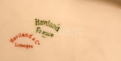 Haviland &Co Limoges tál, matricás, jelzett,  több helyen kopott, d:20 cm