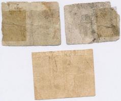 1848. 1G bankjegy három darabja, aprópénz helyettesítő darabkák T:III-V
Austrian Empire 1848. 1 Gul...